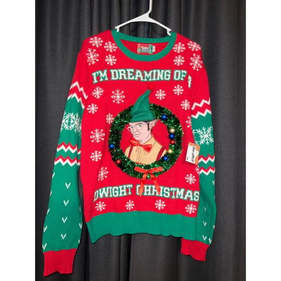 Ugly Christmas Sweater Xmas Size Large Spencer’s The Office Dwight - Picture 1 of 3